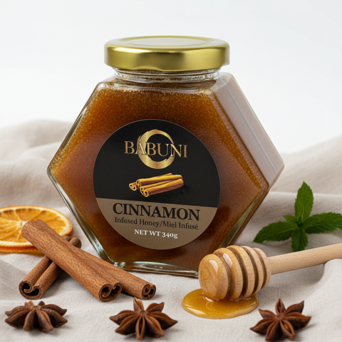 BABUNI Cinnamon Infused Honey Product Photography