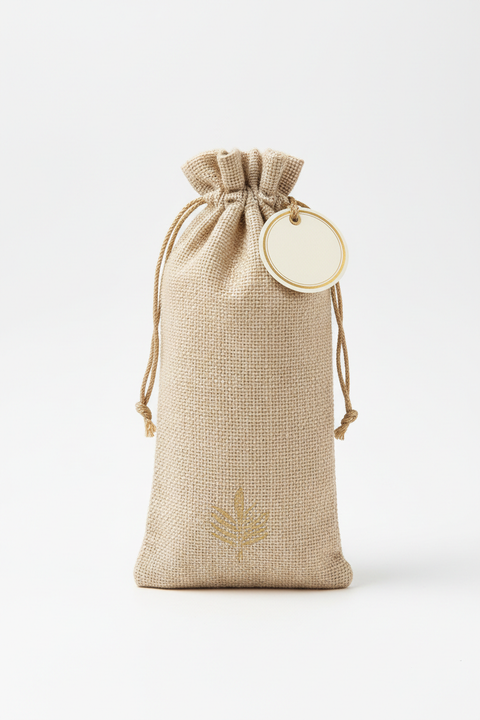 customizeable gifting jute bag for single item 3 inch wide and 10 inch height