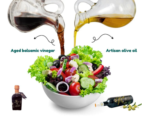 DIY salad with pure olive oil