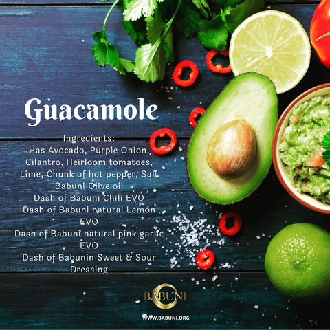DIY guacamole with BABUNI variety olive oils!