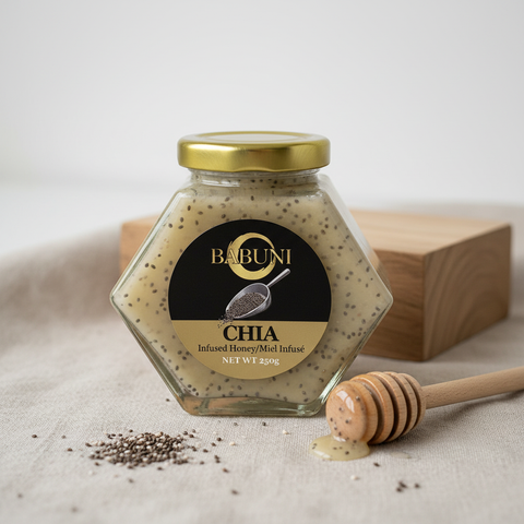 BABUNI Chia Infused Honey Product Photography