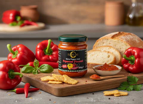 BABUNI Spicy Pepper Pâté with props