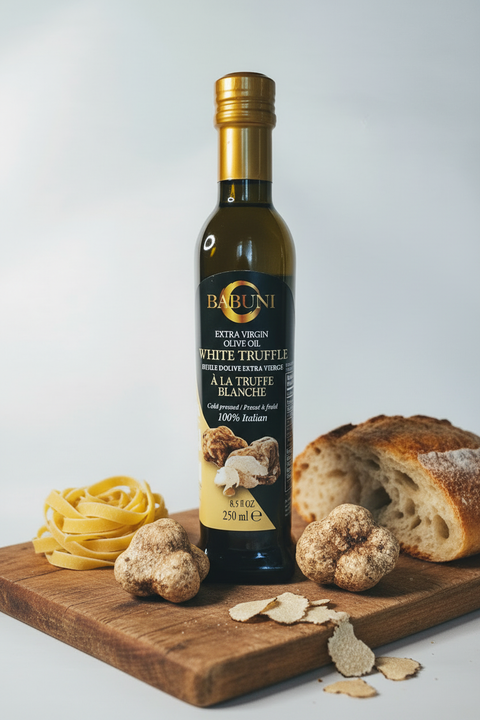 BABUNI White Truffle Olive Oil with Premium Props